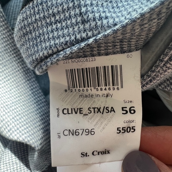 St. Croix men’s woven techno-cotton houndstooth pattern blazer - Picture 5 of 6